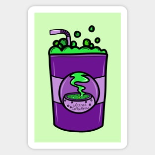 Witches Coffee Brew in a Takeaway Cup, made by EndlessEmporium Sticker